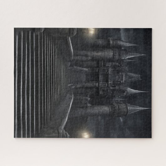 GOTHIC CASTLE NIGHT JIGSAW PUZZLE (Horizontal)