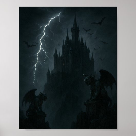 Gothic Castle und Wasserspeier Poster (Vorne)