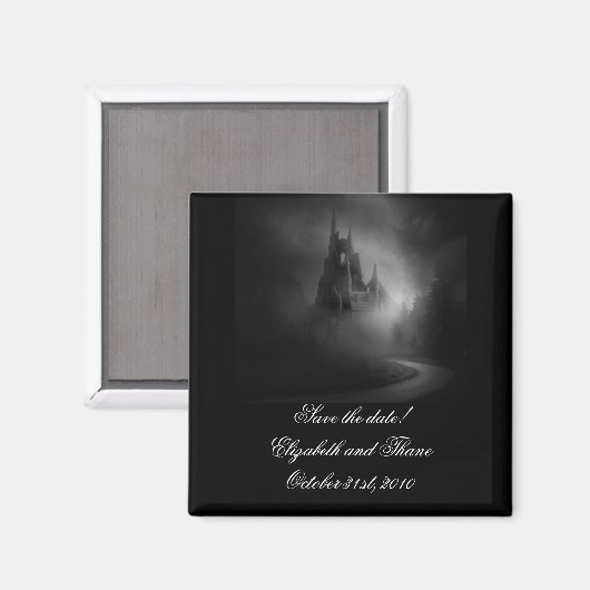 Gothic Castle Wedding Save the Date Magnet (Vorderseite/Rückseite)