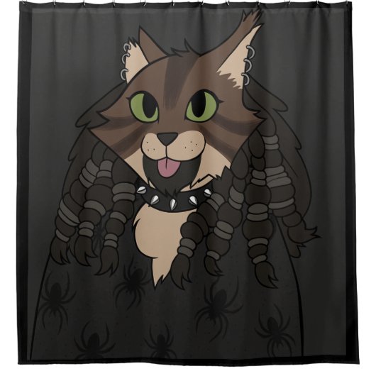Gothic Cat Duschvorhang (Vorderseite)