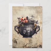 Gothic Cat im Mirror Halloween Dance Party Einladung (Rückseite)