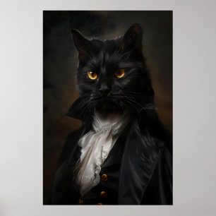 Gothic Cat in Suit Poster Vintage viktorianische K