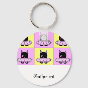 Gothic cat keychain schlüsselanhänger