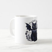 Gothic Cat mit Bat Wings Kaffeetasse (Vorderseite Links)