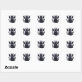 Gothic Cat mit Bat Wings Quadratischer Aufkleber (Blatt)