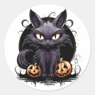 Gothic Cat Runder Aufkleber