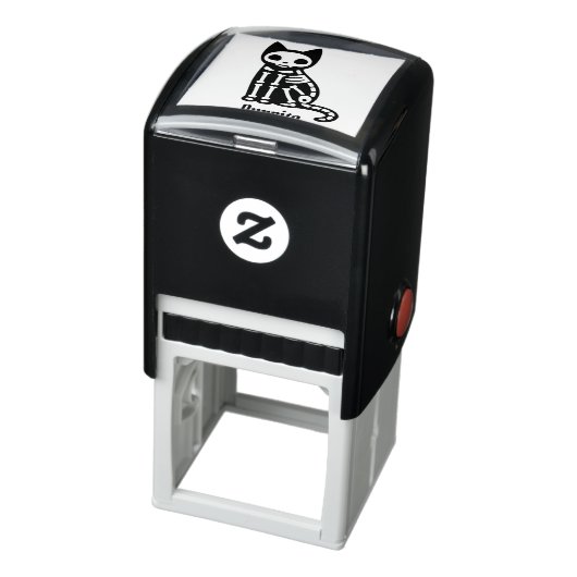 Gothic Cat Skeleton mit Individuelle Name Permastempel (Produkt)