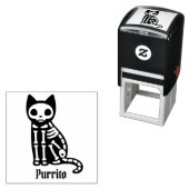 Gothic Cat Skeleton mit Individuelle Name Permastempel (Beispiel)