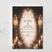 Gothic Cathedral Candlelight Wedding Einladung (Vorderseite)