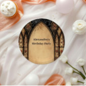 Gothic Cathedral Midnight Birthday Pappteller