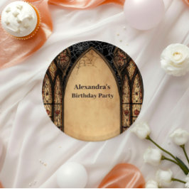 Gothic Cathedral Midnight Birthday Pappteller