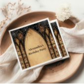 Gothic Cathedral Midnight Birthday Serviette