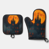 Gothic Cathedral Moon Halloween Mitt Set (Vorderseite)