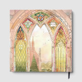 Gothic Cathedral Stained Glass Wedding Gästebuch (Rückseite)
