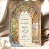 Gothic Cathedral verkleidete Glass Wedding Einladung