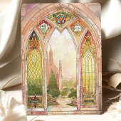 Gothic Cathedral verkleidete Glass Wedding Einladung