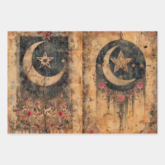 Gothic Celestial Altpapier Dekoupage Geschenkpapier Set (Vorderseite 3)