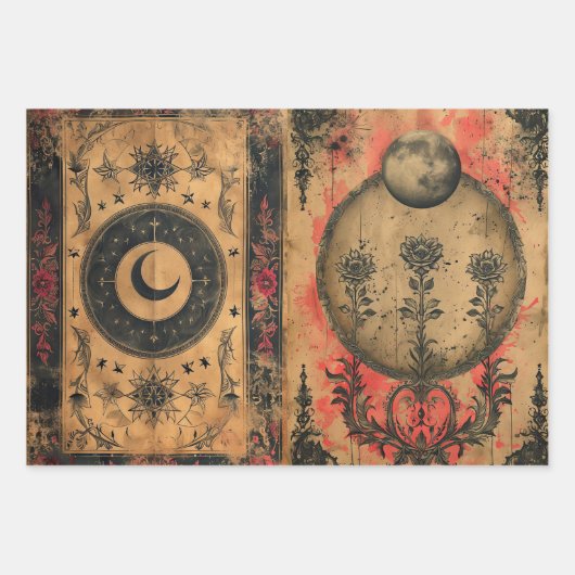 Gothic Celestial Altpapier Dekoupage Geschenkpapier Set (Vorderseite)