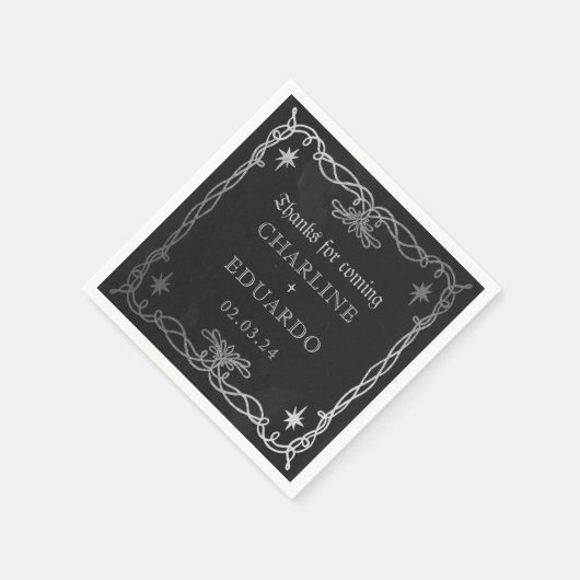 Gothic Celestial Fantasy Ivy Wedding Serviette (Ecke)