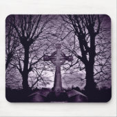 Gothic celtic cross Grabstein lila Mousepad (Vorne)