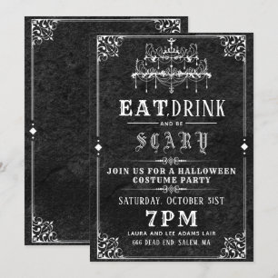 Gothic Chandelier Halloween-Party Einladung