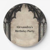 Gothic Chandelier Midnight Birthday Pappteller (Vorderseite)