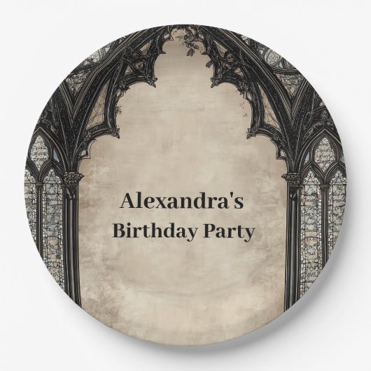 Gothic Chandelier Midnight Birthday Pappteller (Vorderseite)