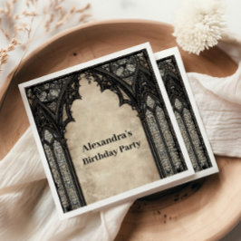 Gothic Chandelier Midnight Birthday Serviette