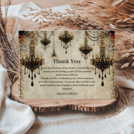 Gothic Chandelier Roses Birthday Dankeskarte