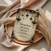 Gothic Chandelier Roses Birthday Einladung