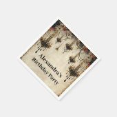 Gothic Chandelier Roses Birthday Serviette (Ecke)