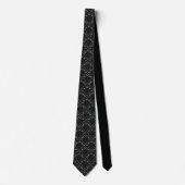 Gothic Charcoal Black Damast Rabe Krawatte (Vorderseite)