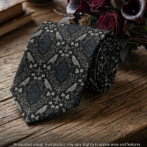 Gothic Charcoal Black Damast Rabe