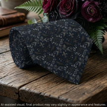 Gothic Charcoal Schwarz Damast Raben Design