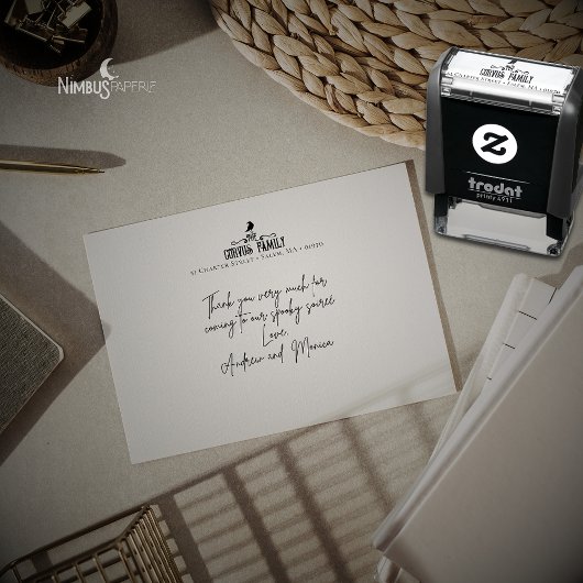 Gothic Chic Family Return Address Stamp Permastempel