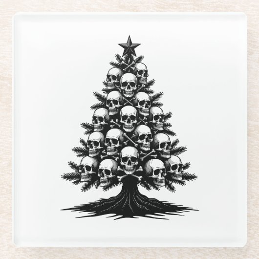 Gothic-Christbaum II Glasuntersetzer (Vorderseite)