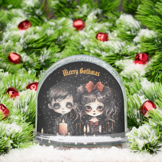 Gothic Christmas Couple With Photo Snow Globe Schneekugeln (Weihnachten)