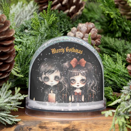 Gothic Christmas Couple With Photo Snow Globe Schneekugeln (Winter)