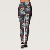 Gothic Christmas Dark Skulls Weihnachtsmannmützen Leggings (Rückseite)