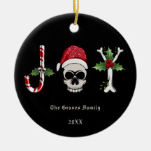 Gothic Christmas JOY Skull