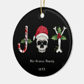 Gothic Christmas JOY Skull Keramik Ornament (Links)