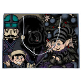Gothic Christmas Newfundland Welppy Dog Große Geschenktüte (Vorderseite)