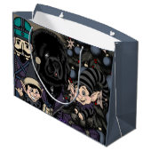 Gothic Christmas Newfundland Welppy Dog Große Geschenktüte (Rückseite Schrägansicht)