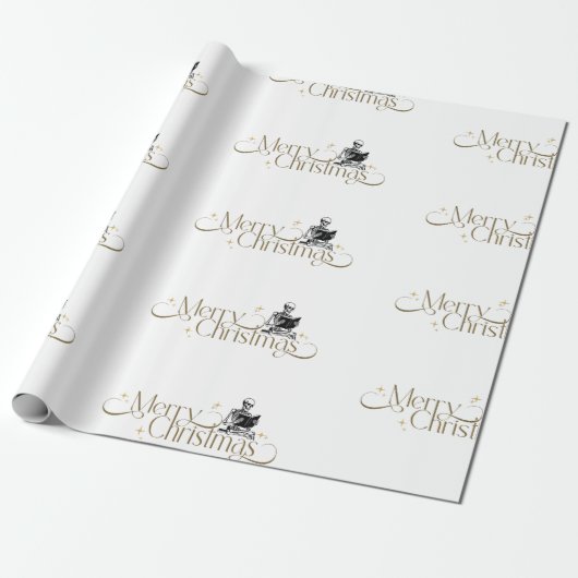 Gothic Christmas Skeleton Book Wrapping Paper Geschenkpapier (Ungerollt)