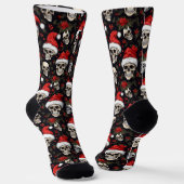 Gothic Christmas Skull Santa Macabre Muster Socken (Gewinkelt)
