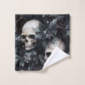 Gothic Christmas Skulls Badhandtuch Set (Waschlappen)