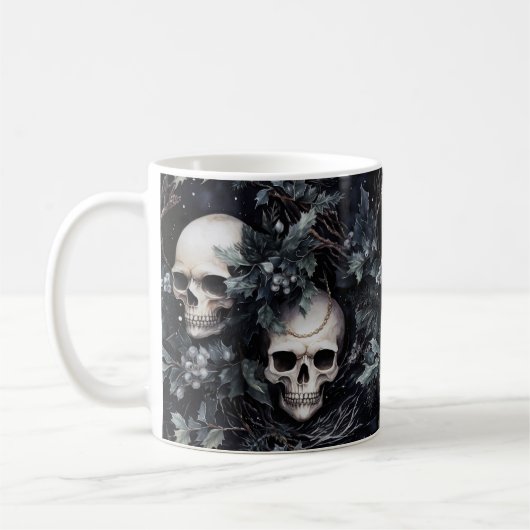 Gothic Christmas Skulls Kaffeetasse (Links)