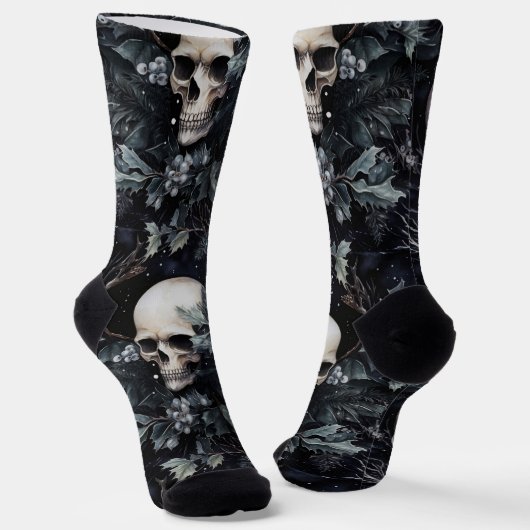Gothic Christmas Skulls Socken (Gewinkelt)
