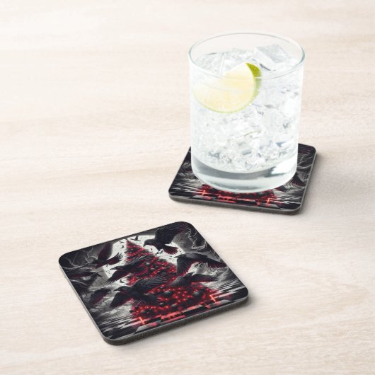 Gothic Christmas Tree | Dark Holiday Decor  Getränkeuntersetzer (Rechte Seite)