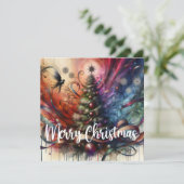 Gothic Christmas Tree Feiertagskarte (Stehend Vorderseite)